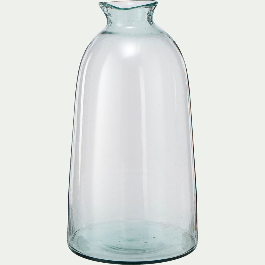 Vase bouteille en verre recyclé - transparent D26xH58cm-VANIHO