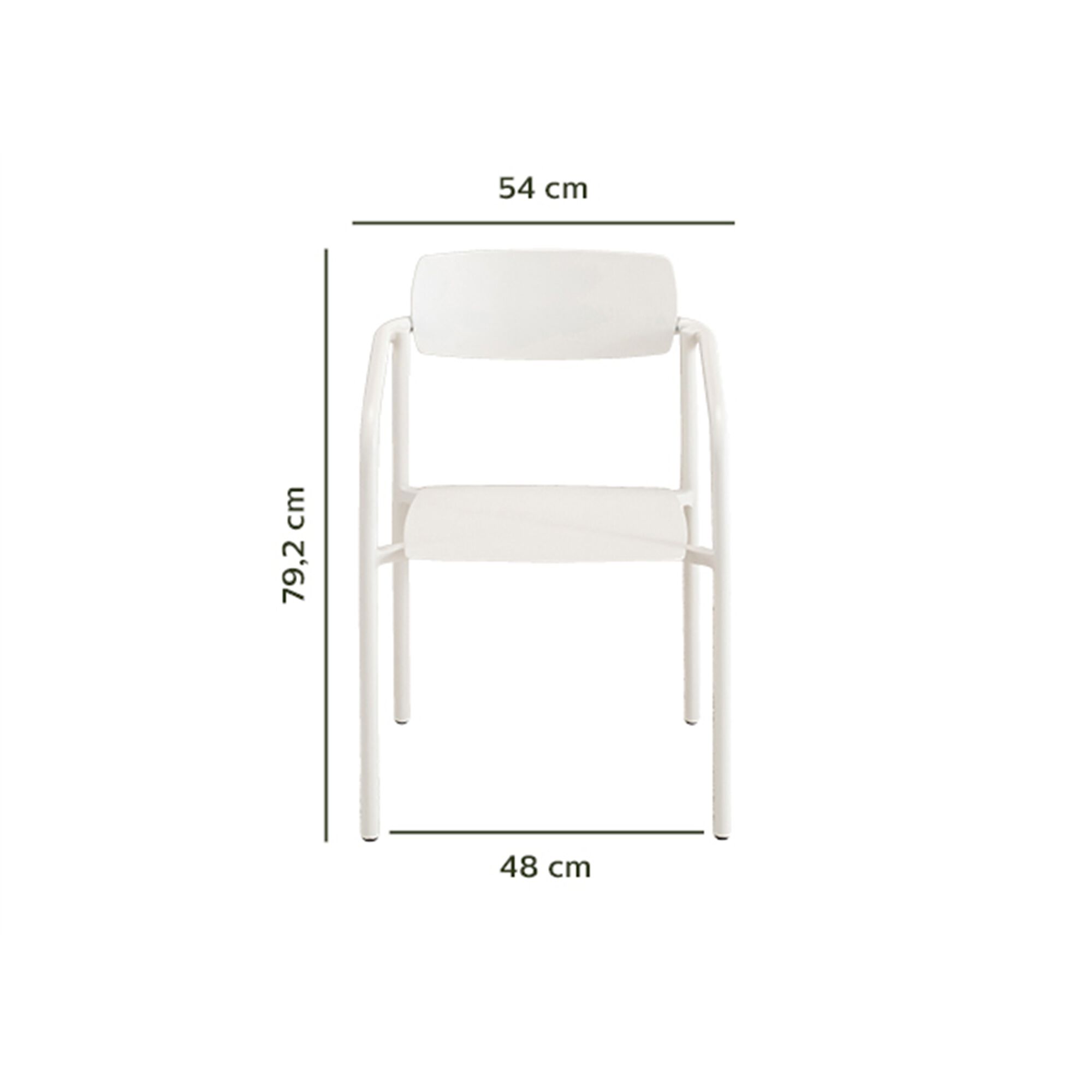 Chaise de jardin avec accoudoirs en aluminium - blanc-JINOLA