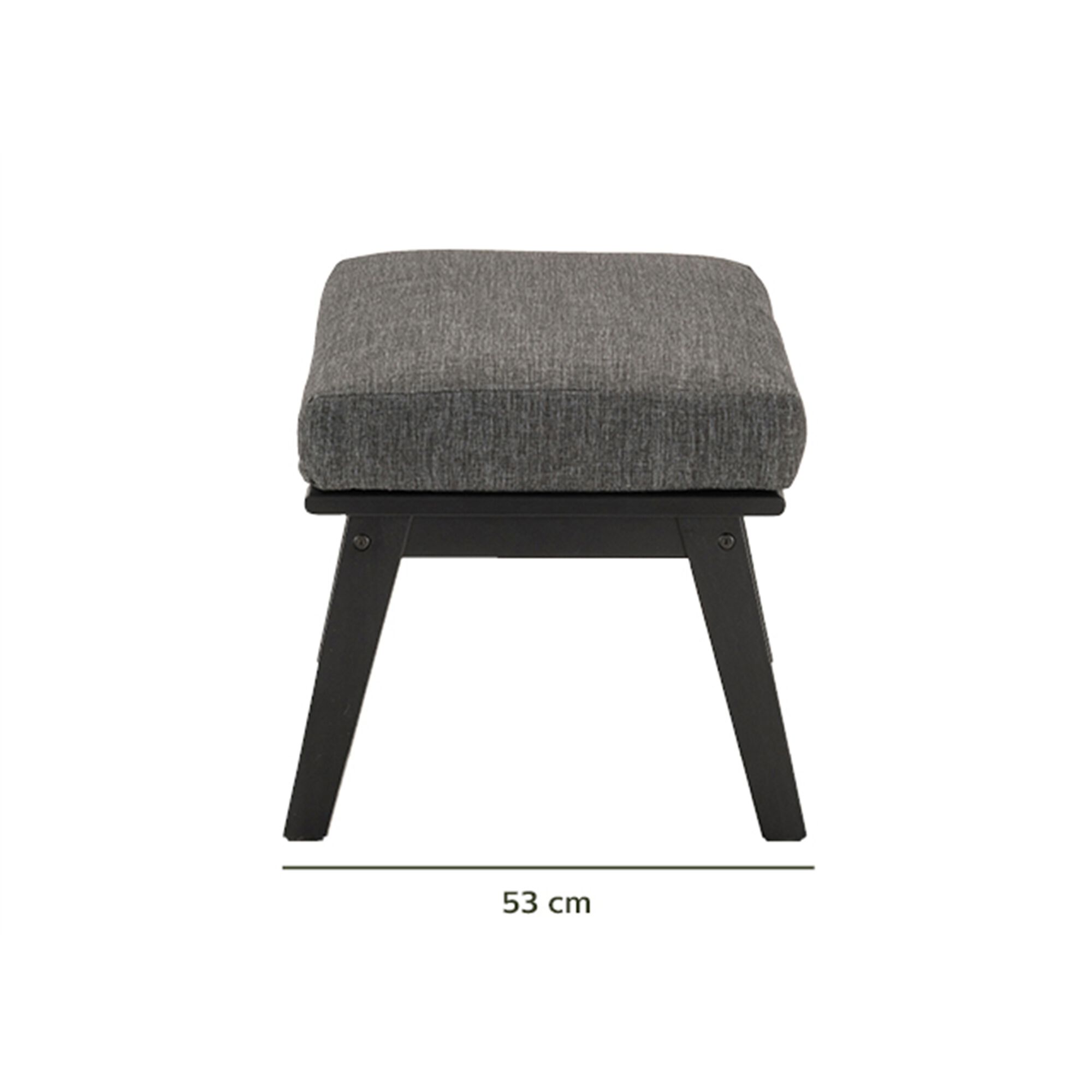Repose-pieds pour fauteuil en bois d'eucalyptus - noir-ZEQI