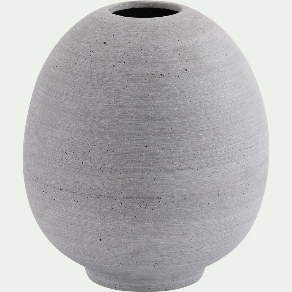 Vase en poudre de pierre - gris D15,5xH17cm-CALCIS