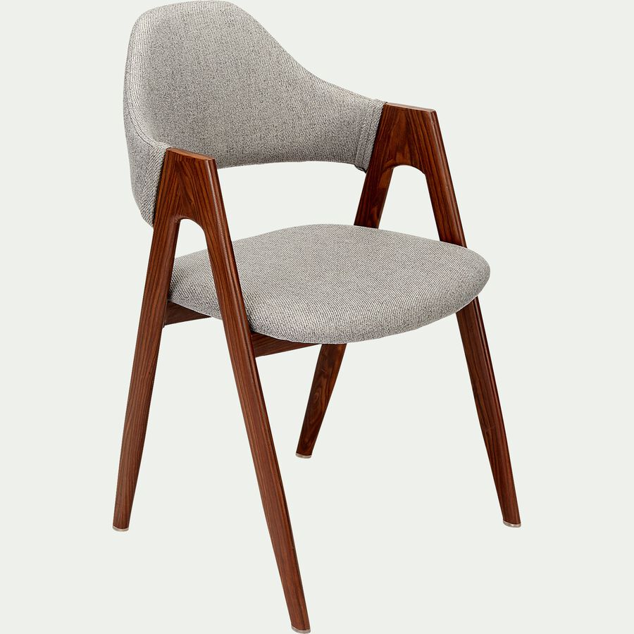 Chaise en tissu et effet bois - gris borie-GARETTE