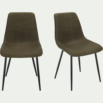 Chaise en tissu et métal - vert cedre-CALLAS