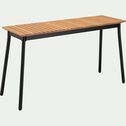 Table de balcon en aluminium et eucalyptus - bois clair (2 places)-TANOS