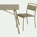 Table de jardin pliante en acier vert kaki (4 à 6 places)-SOURIS