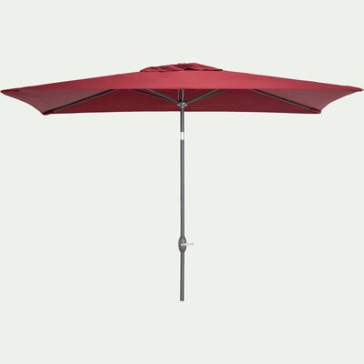 Parasol avec mat inclinable et manivelle 2x3m rouge sumac-MUY