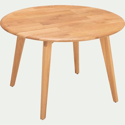 Table basse ronde en chêne massif - bois clair D70xH46cm-LAGOS