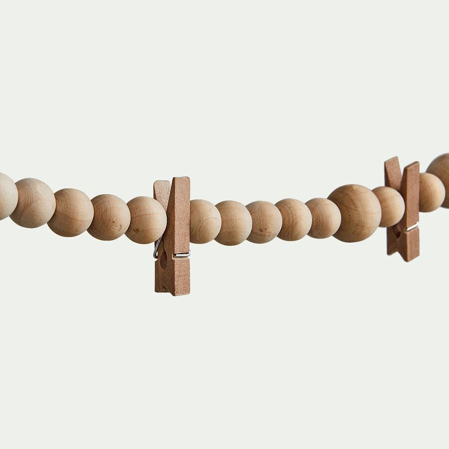 Guirlande de bois avec pinces L150cm-ADELE