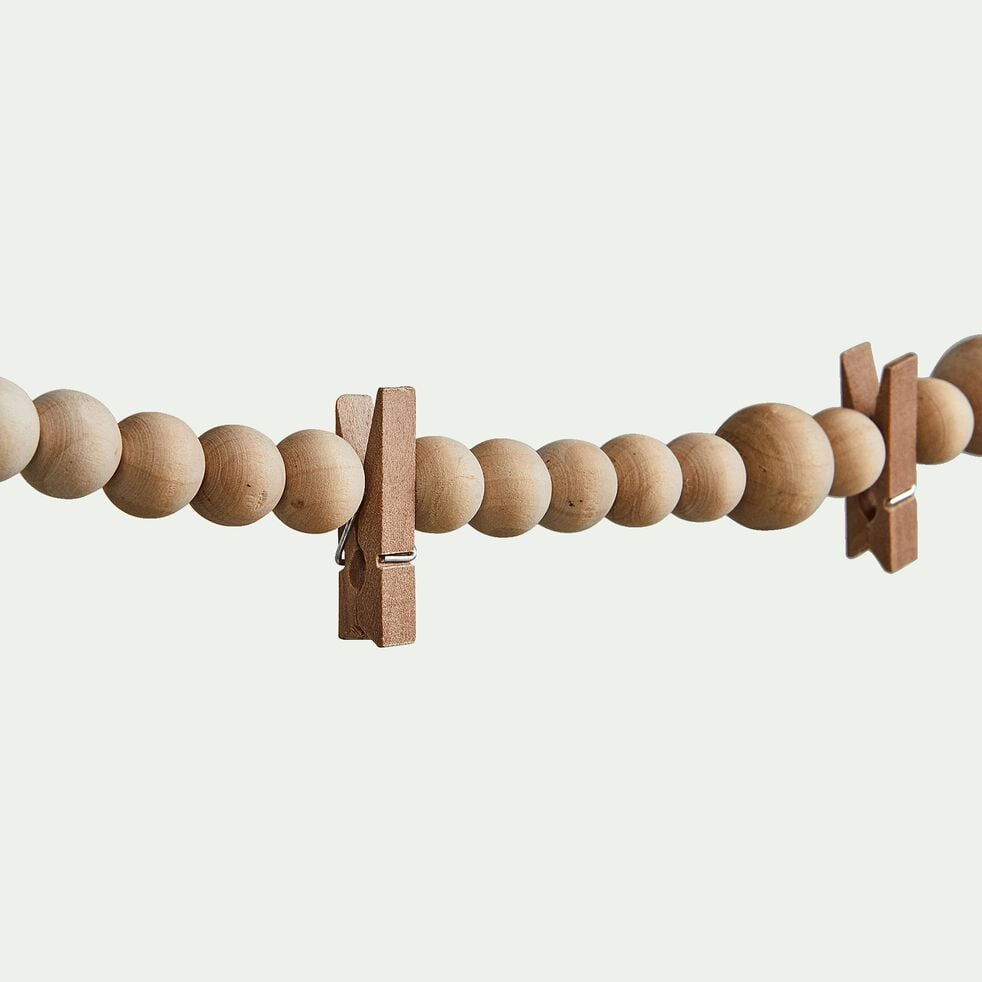 Guirlande de bois avec pinces L150cm-ADELE