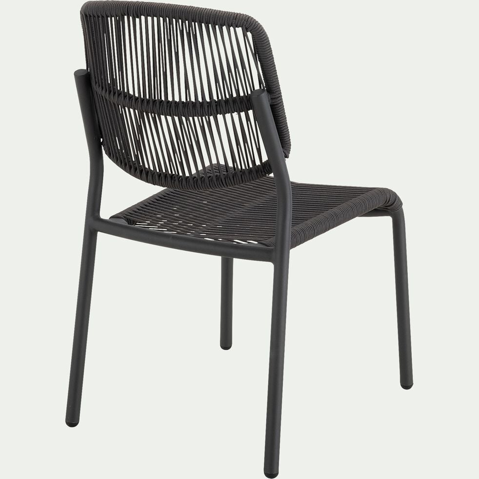 Chaise de jardin en corde tissée - noir-LOCOVEZ