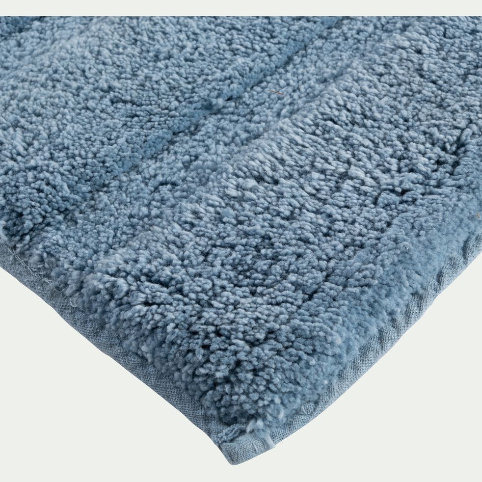 Tapis de bain en coton antidérapant - l50xL80cm bleu autan-Gabin