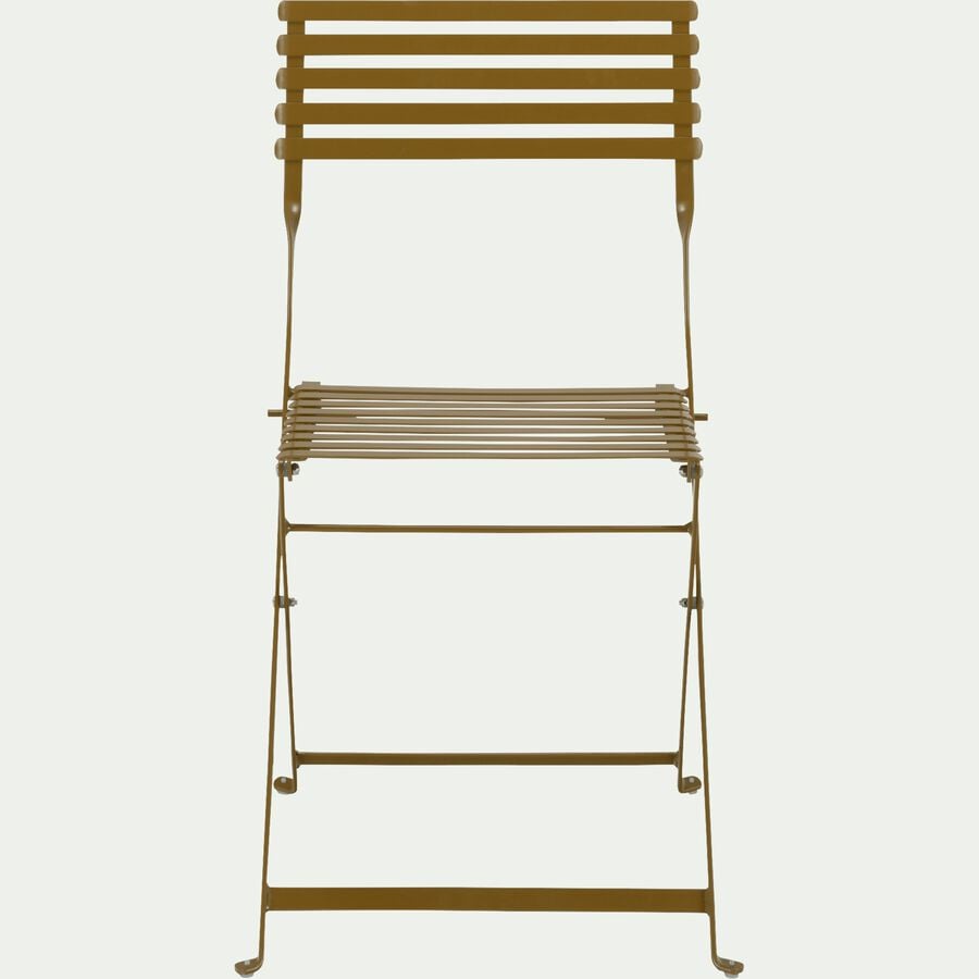 Chaise de jardin pliante en acier - jaune alep-CERVIONE