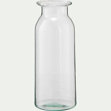Vase bouteille en verre recyclé - transparent D9,5XH24cm-HOUVASE