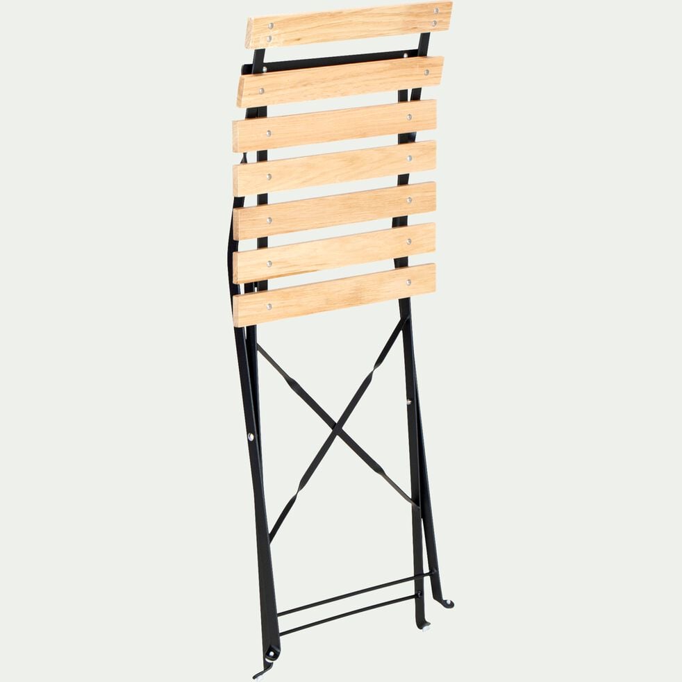 Chaise de jardin pliante en polywood et fer - naturel-IROLI