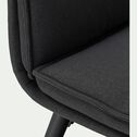 Chaise en tissu et piétement noir - gris ardoise-PATI