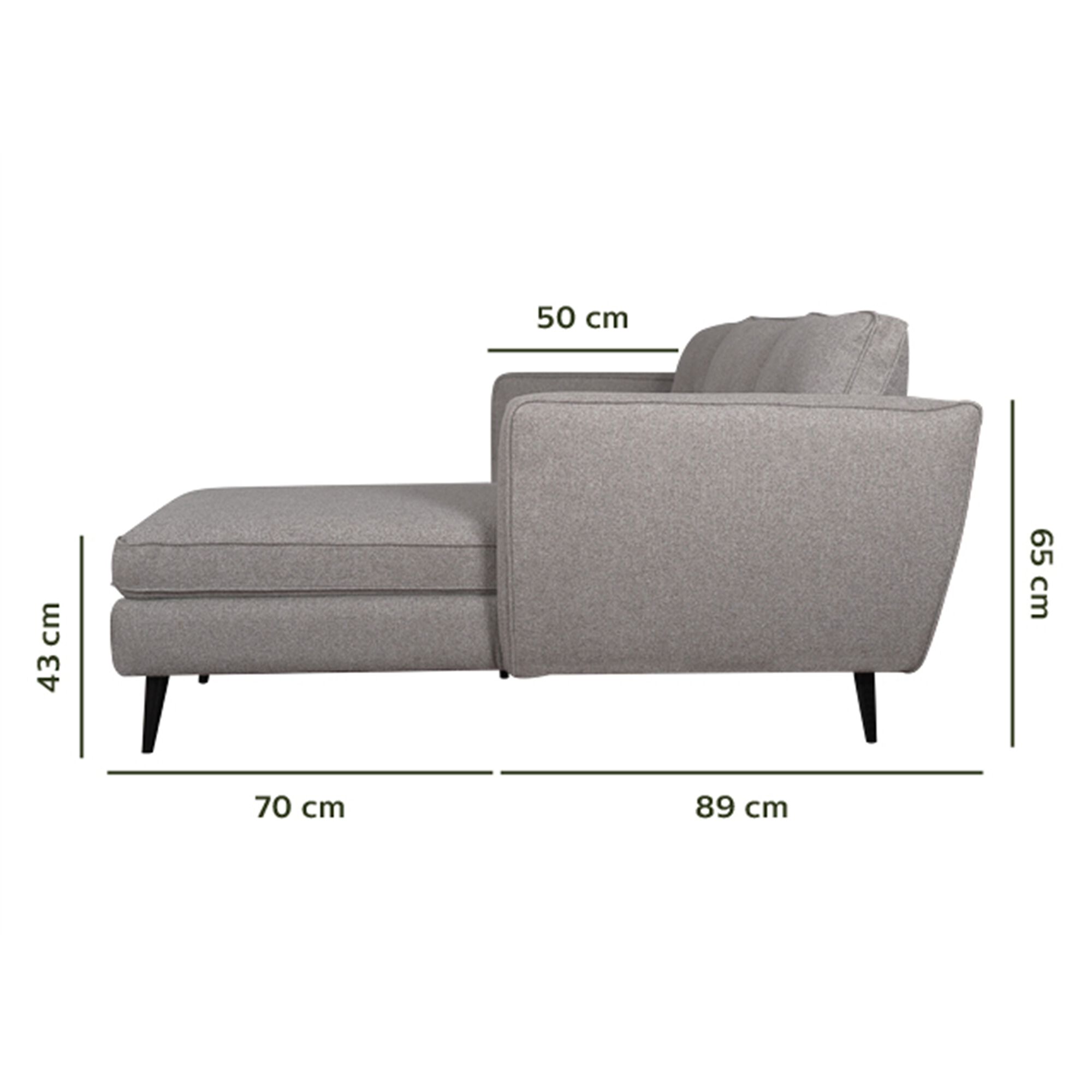 Canapé 4 places d'angle droit fixe en tissu - gris borie-BARTHOLE