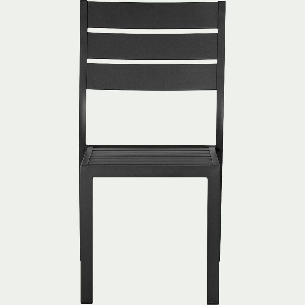 Chaise de jardin empilable en aluminium - noir-MARIA