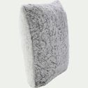 Housse de coussin imitation fourrure en polyester - gris 65x65cm-Lalou