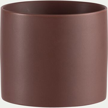 Cache-pot en céramique - brun rhassoul D10xH8,5cm-MARTIN