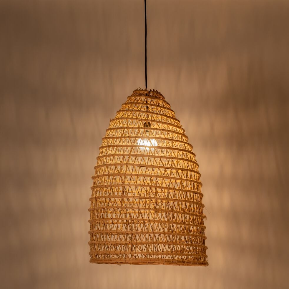 Suspension extérieure/lampe à poser en fibre de palmier D45xH80cm-ORIA