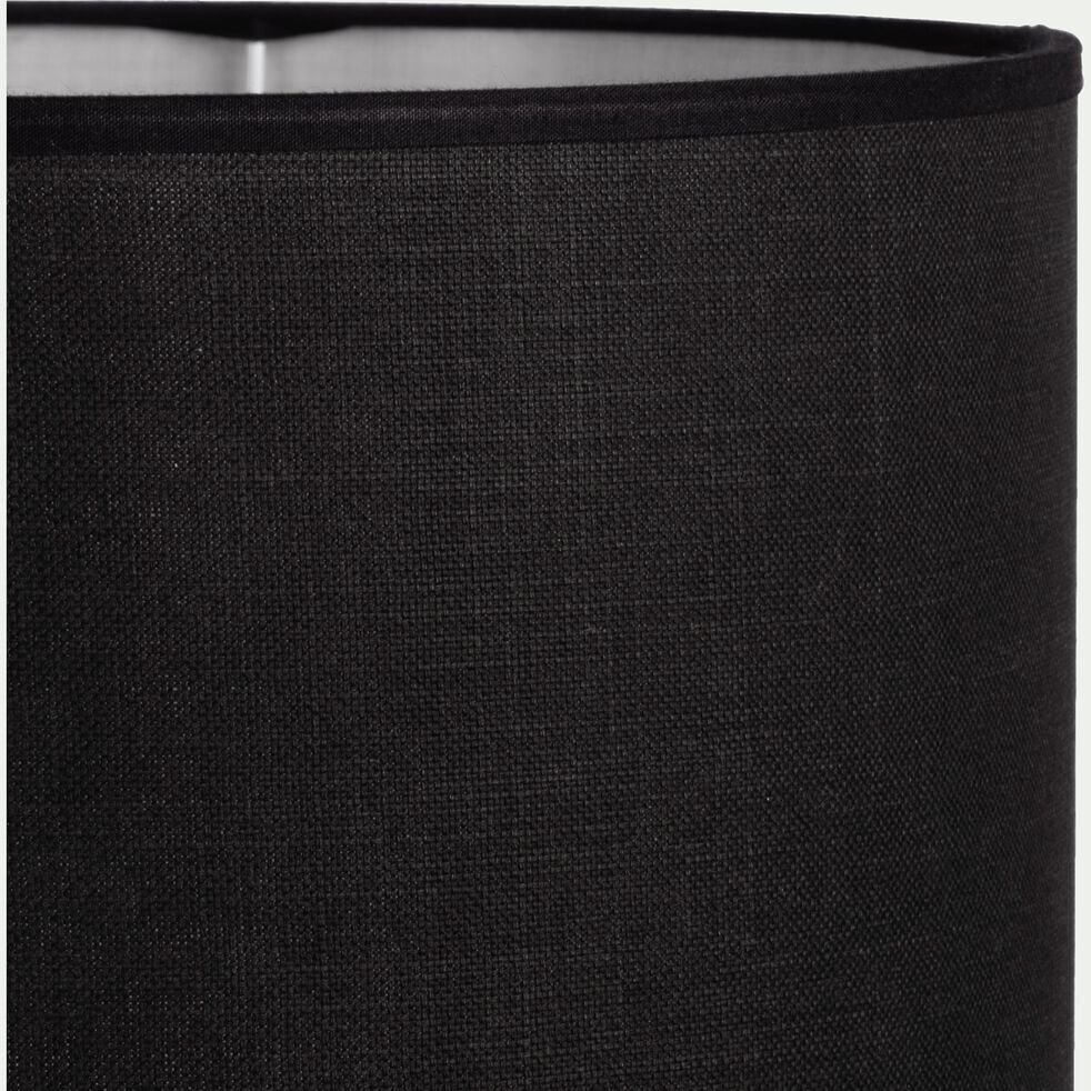 Abat-jour cylindrique en coton D40cm - noir-MISTRAL