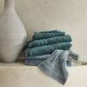 Lot de 2 gants de toilette en coton - bleu figuerolles-Rania