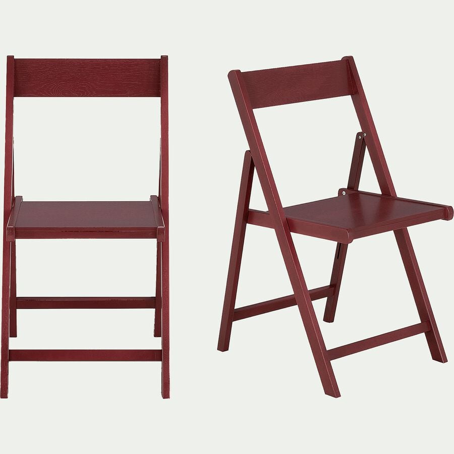 Chaise pliante en bois - rouge sumac-JULIA