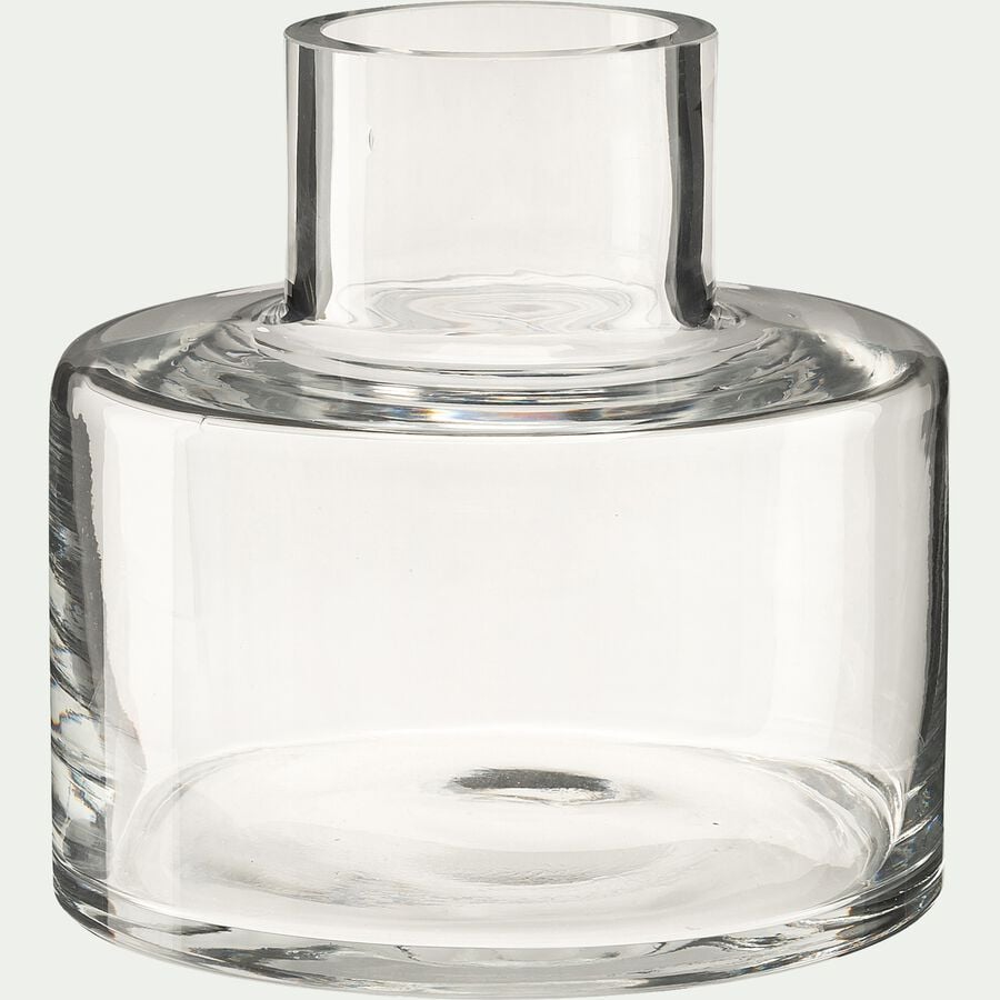 Vase bouteille en verre - transparent D15xH15cm-ALBIZIA
