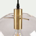 Suspension électrifiée en métal avec trois globes en verre - H130cm-CYRANO
