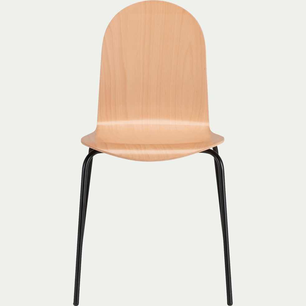 Chaise avec coque en contreplaqué moulé de hêtre - bois clair-IZA