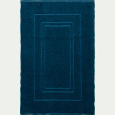 Tapis de bain en coton - bleu figuerolles 50x80cm-AZUR