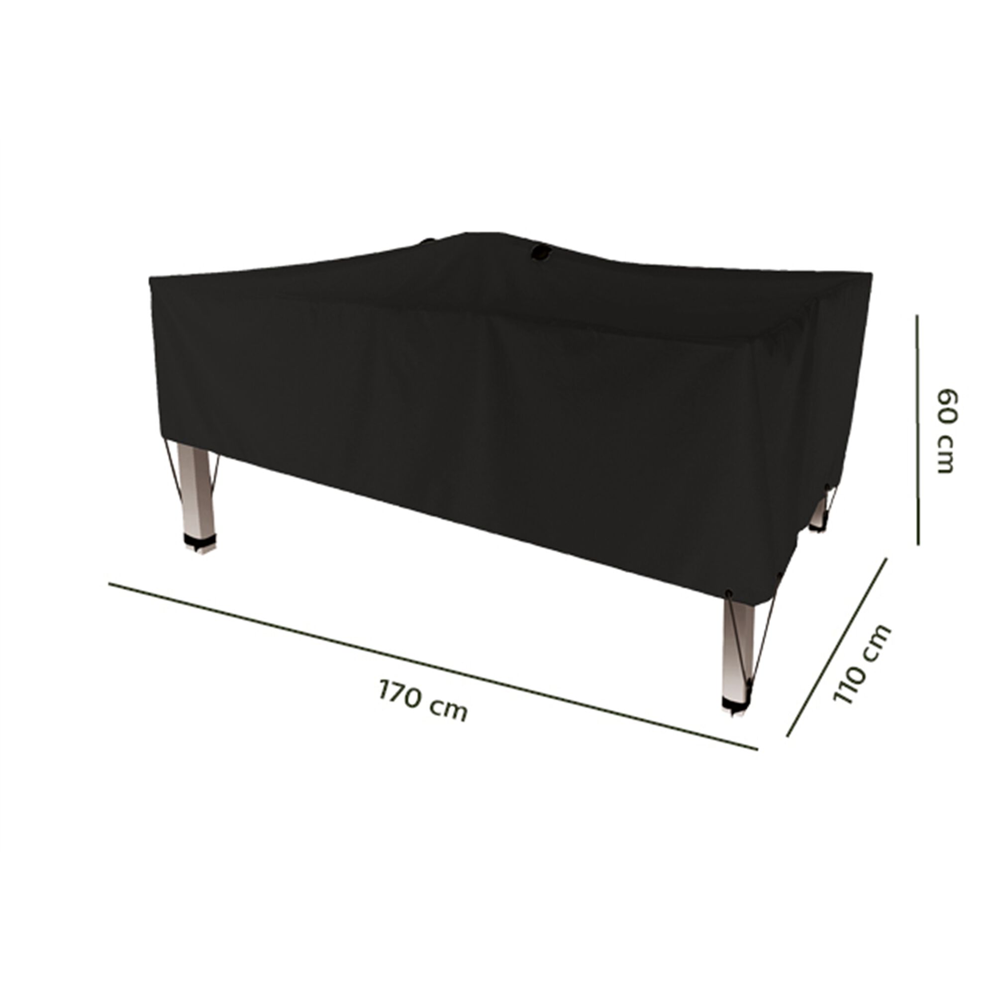 Housse de protection pour table - noir - (L170x110xH60cm)-RIANS