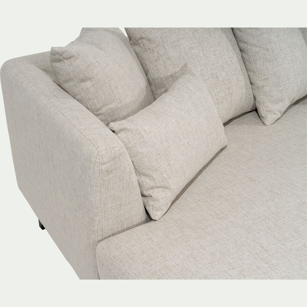 SIMONA - Canapé d'angle fixe droit en tissu - beiges alpilles