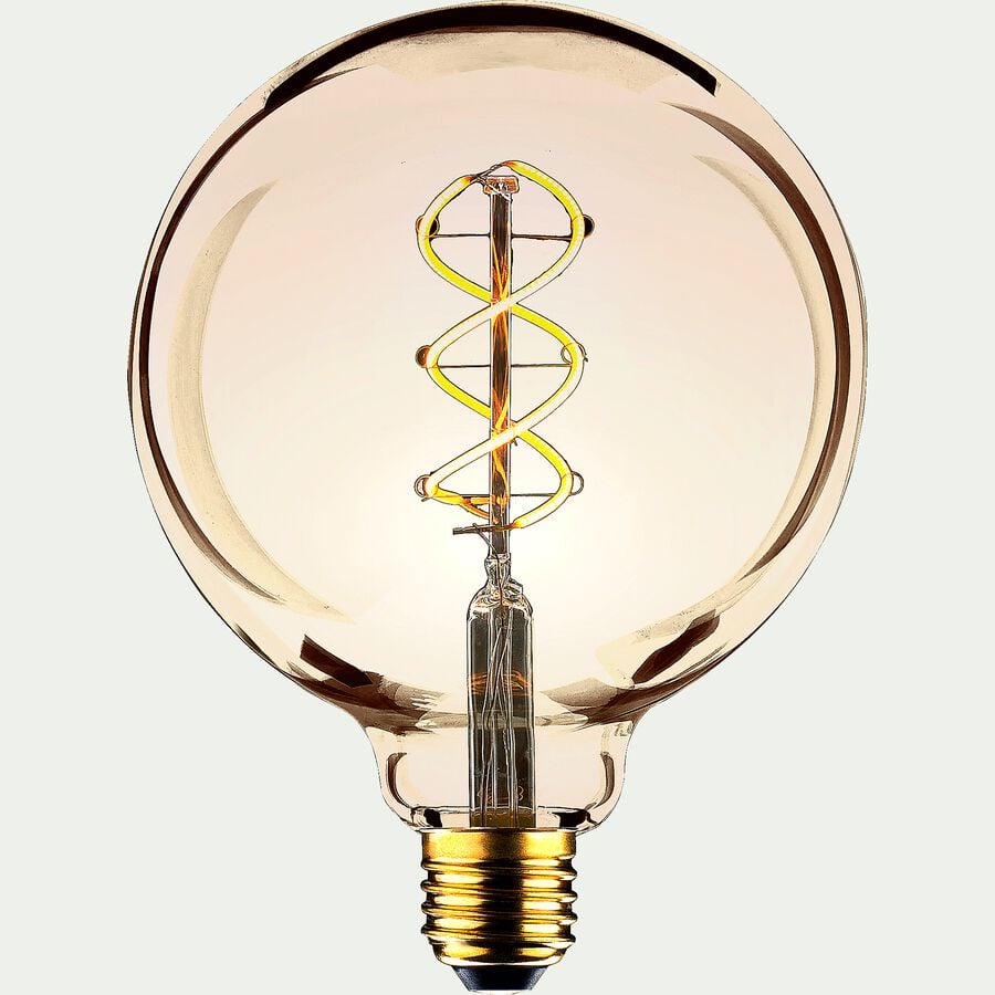 Ampoule LED décorative ambrée D9,5cm culot E27-GLOBE