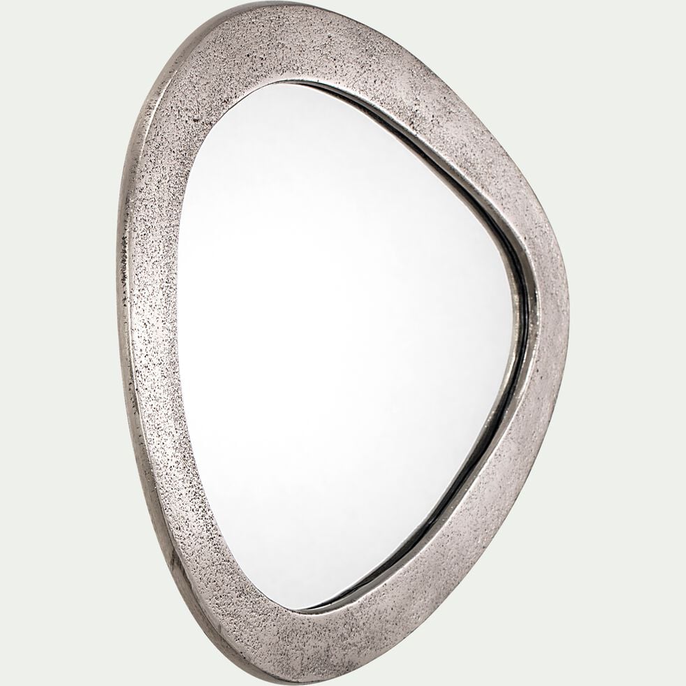 Miroir organique en aluminium - argenté 34x48cm-VOZE