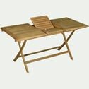 Table de balcon extensible pliante en acacia (4 à 6 places) - bois foncé-MILANA