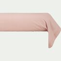 Taie de traversin en coton - rose rosa 43x190cm-CALANQUES