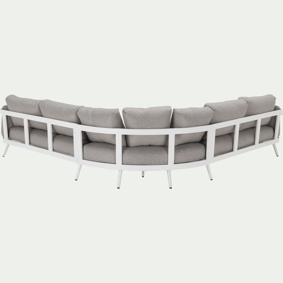 Salon de jardin modulable en aluminium - gris et blanc ( 5 à 7 places)-JILADA