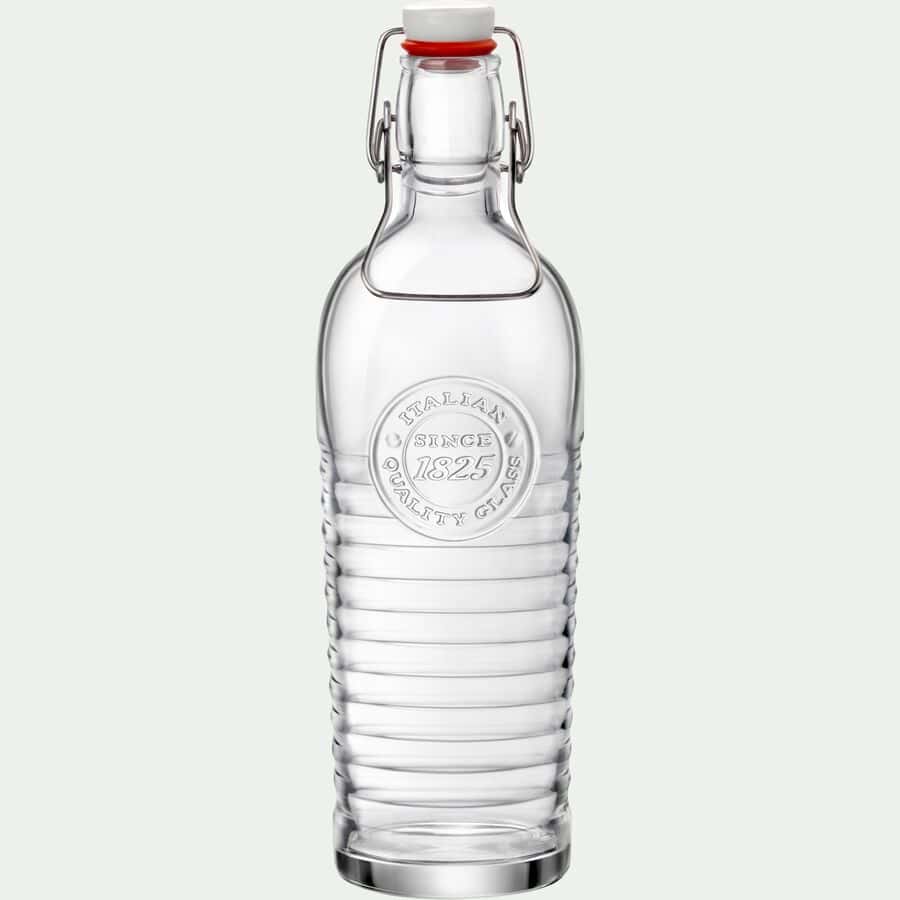 com-four® 6x bouteille en verre 550 ml - récipient en verre avec couvercle  basculant pour le remplissage de liquides - bouteille transparente pour  huiles, vinaigres (6 pièces - cristal clair) : : Cuisine et Maison