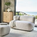 Canapé 2 places en tissu effet moutonné - blanc capelan-COTTI