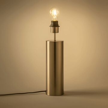 Pied de lampe en acier - argenté D10xH41cm-AGATHA