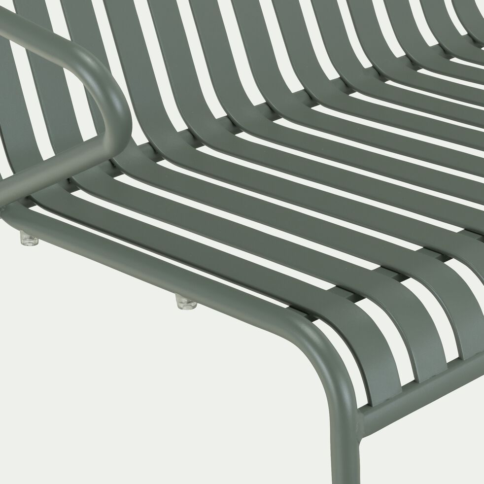 Canapé de jardin en aluminium - vert cèdre  (2 places)-DOUME