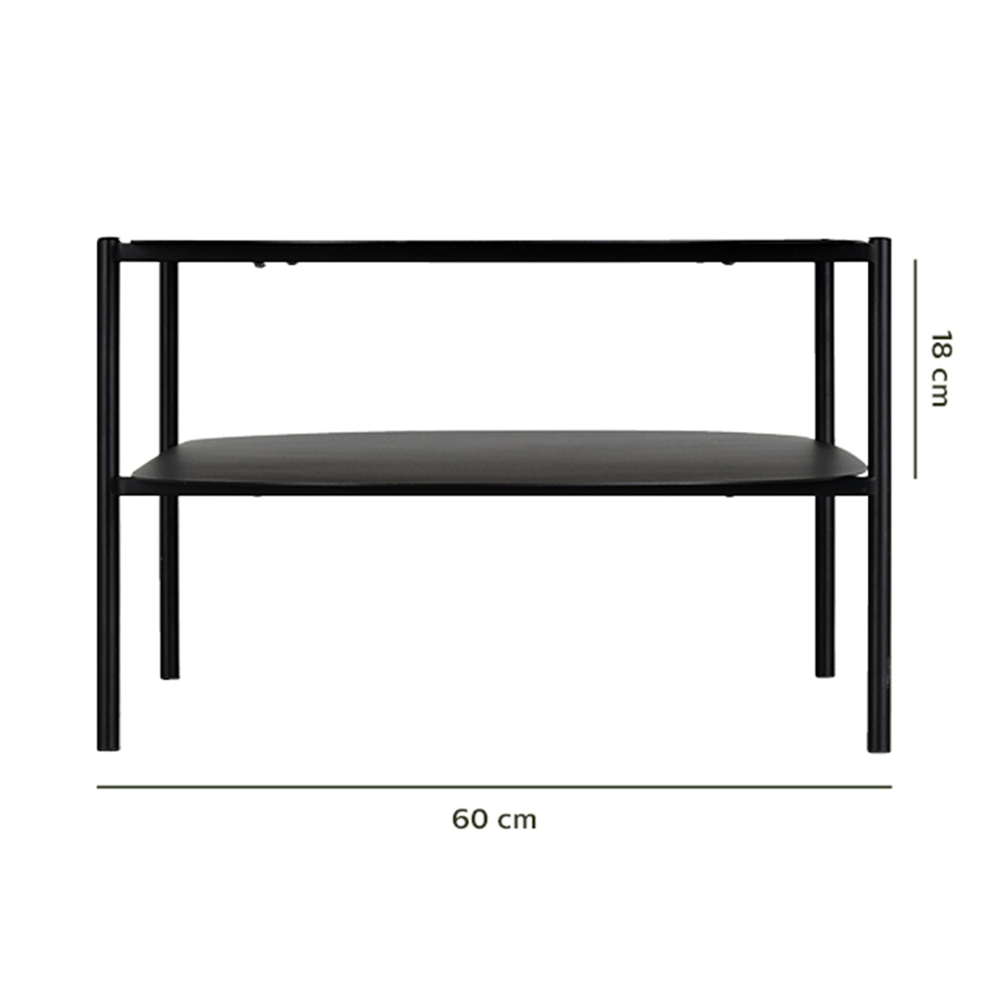 Table basse en métal - noir L111xH40cm-CAROUBE