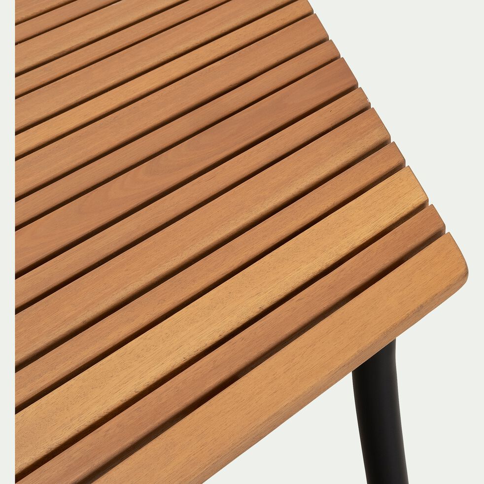 Table hexagonale de jardin en aluminium et eucalyptus - bois clair (4 à 6 places)-TANOS