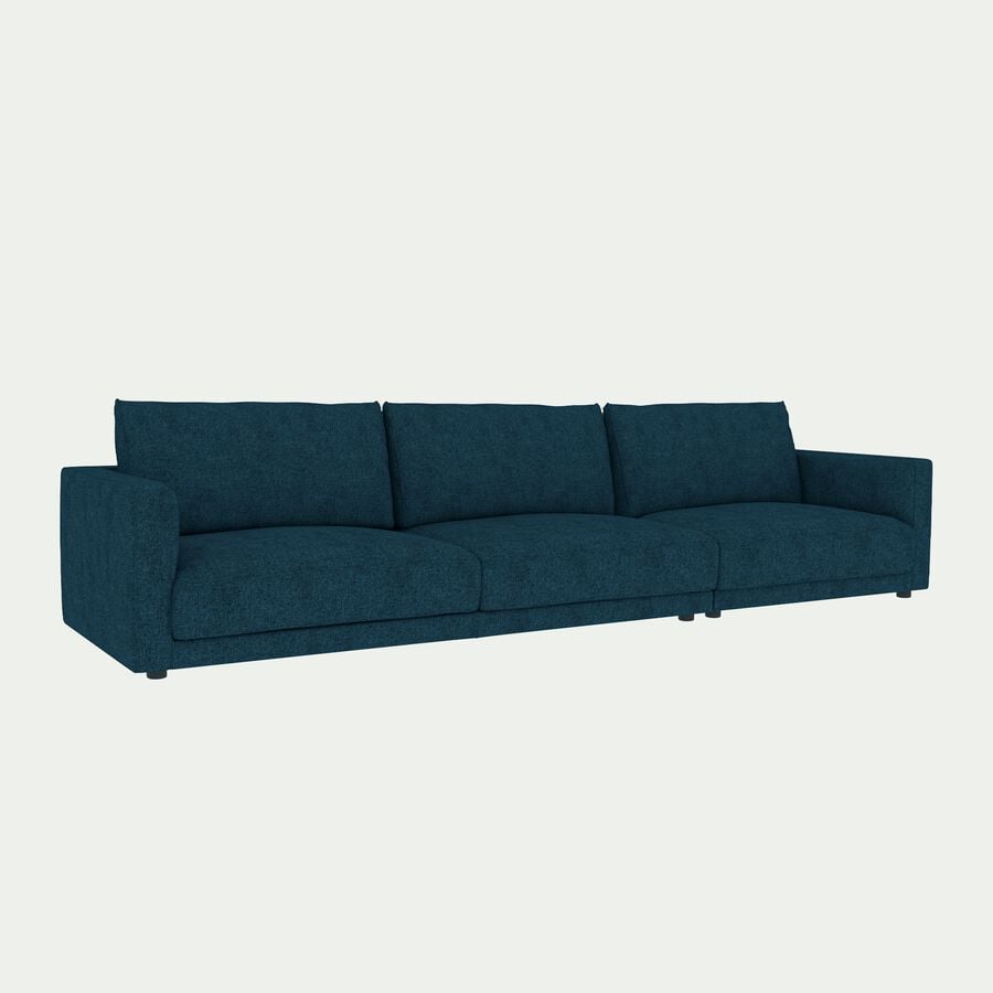 Canapé droit 5 places en tissu joint - bleu figuerolles-AUDES