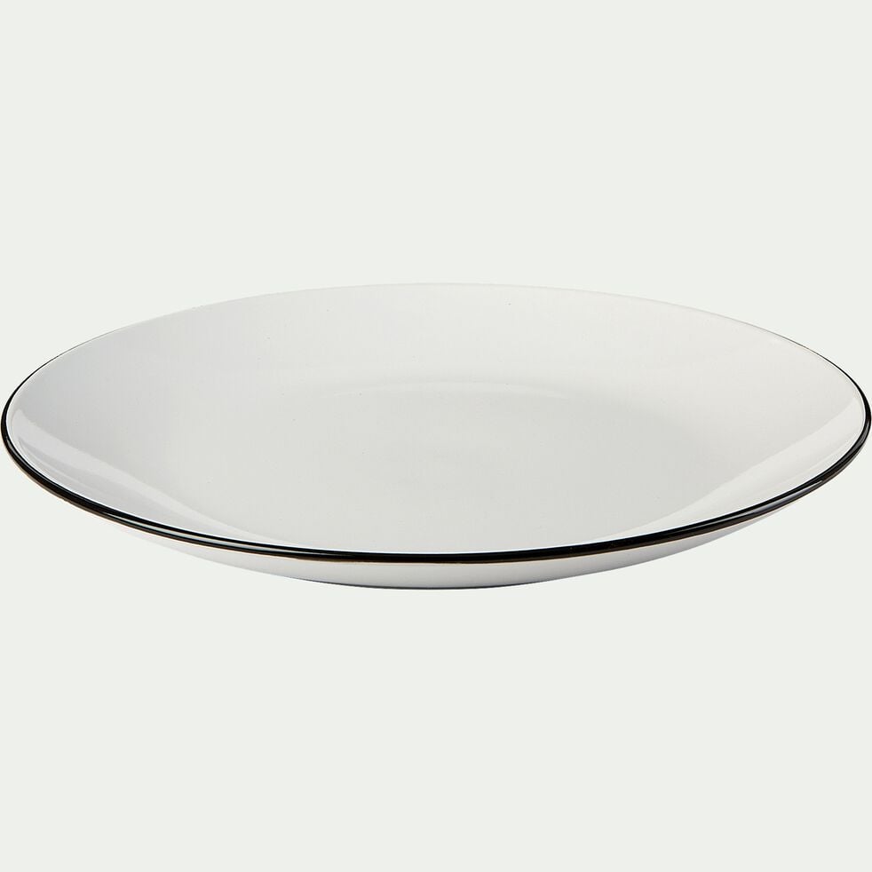 Assiette plate en grès D26,8cm - blanc-ANNE