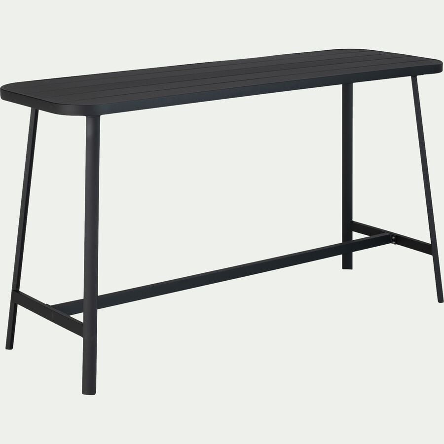 Table haute rectangulaire en aluminium - noir (2 à 4 places)-DOMINGOS