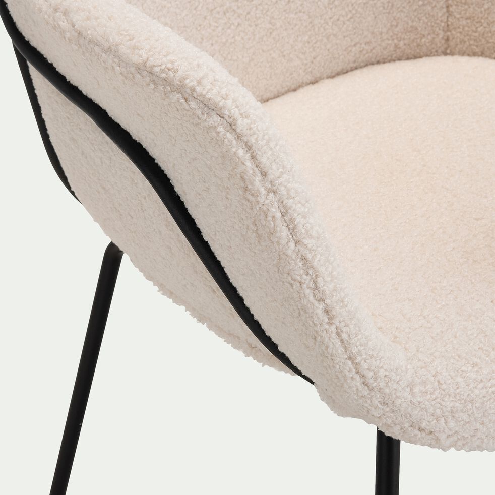 Chaise en tissu avec accoudoirs - blanc-CHLOE