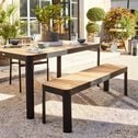 Table de jardin en aluminium et teck - bois clair (6 à 10 places)-TASTA