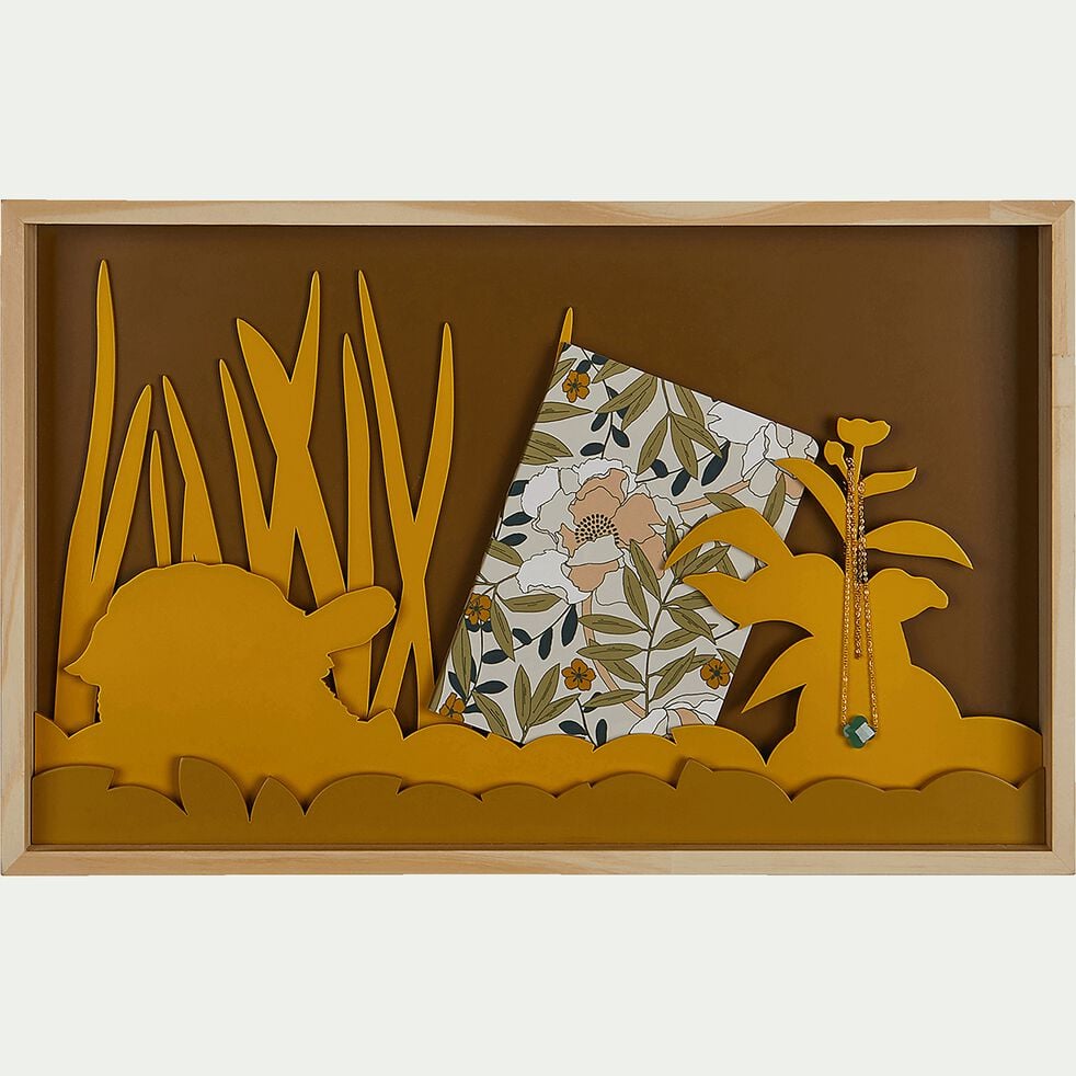 Cadre photo au décor prairie - jaune-TABLEU