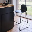 Chaise de bar avec coque en contreplaqué moulé de hêtre - noir H66cm-IZA